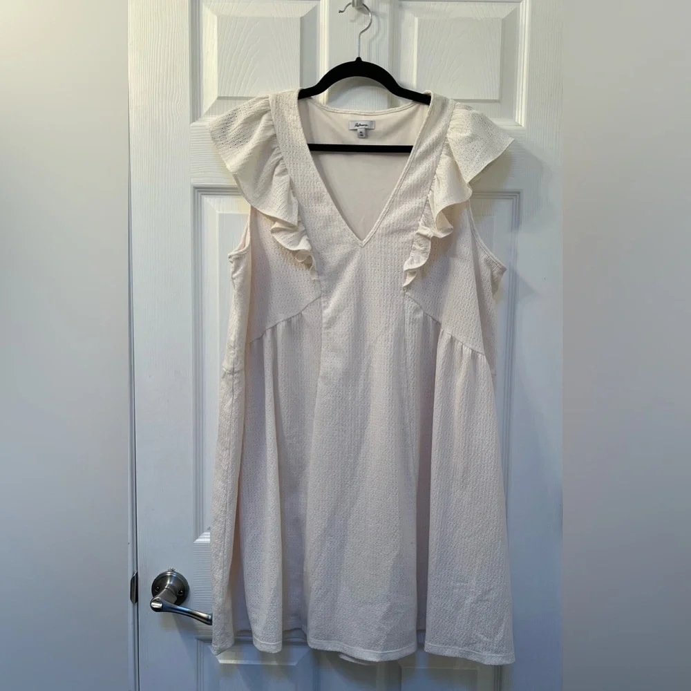 Cream Dress with Ruffles - Picture 1 of 8